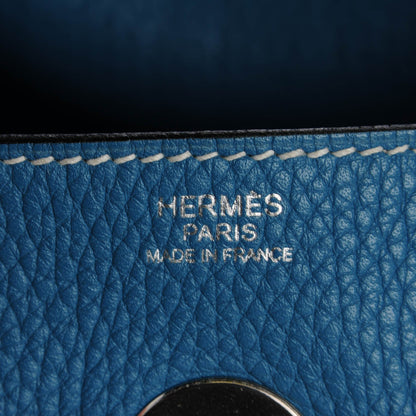 Hermes Taurillon Clemence Lindy 30 Blue Jean 13 of 19