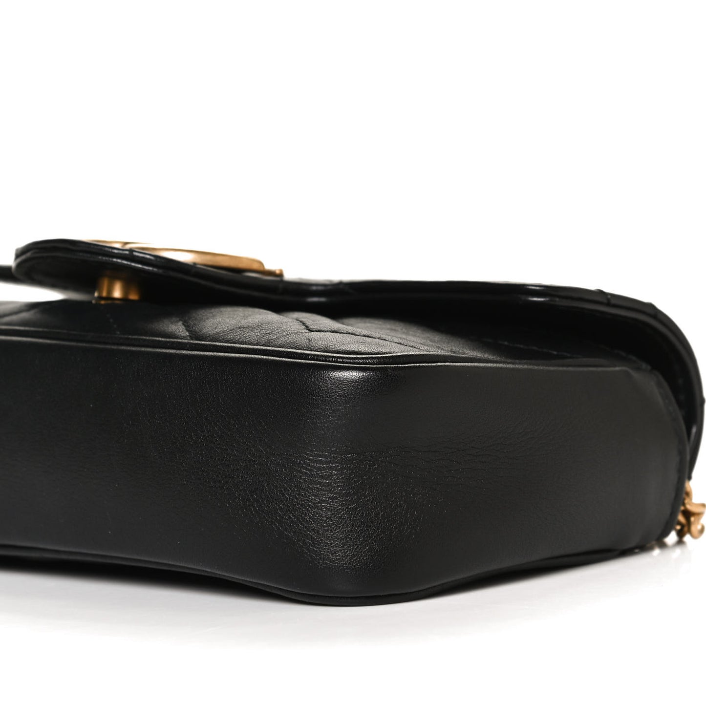 Calfskin Matelasse Super Mini GG Marmont Shoulder Bag Black