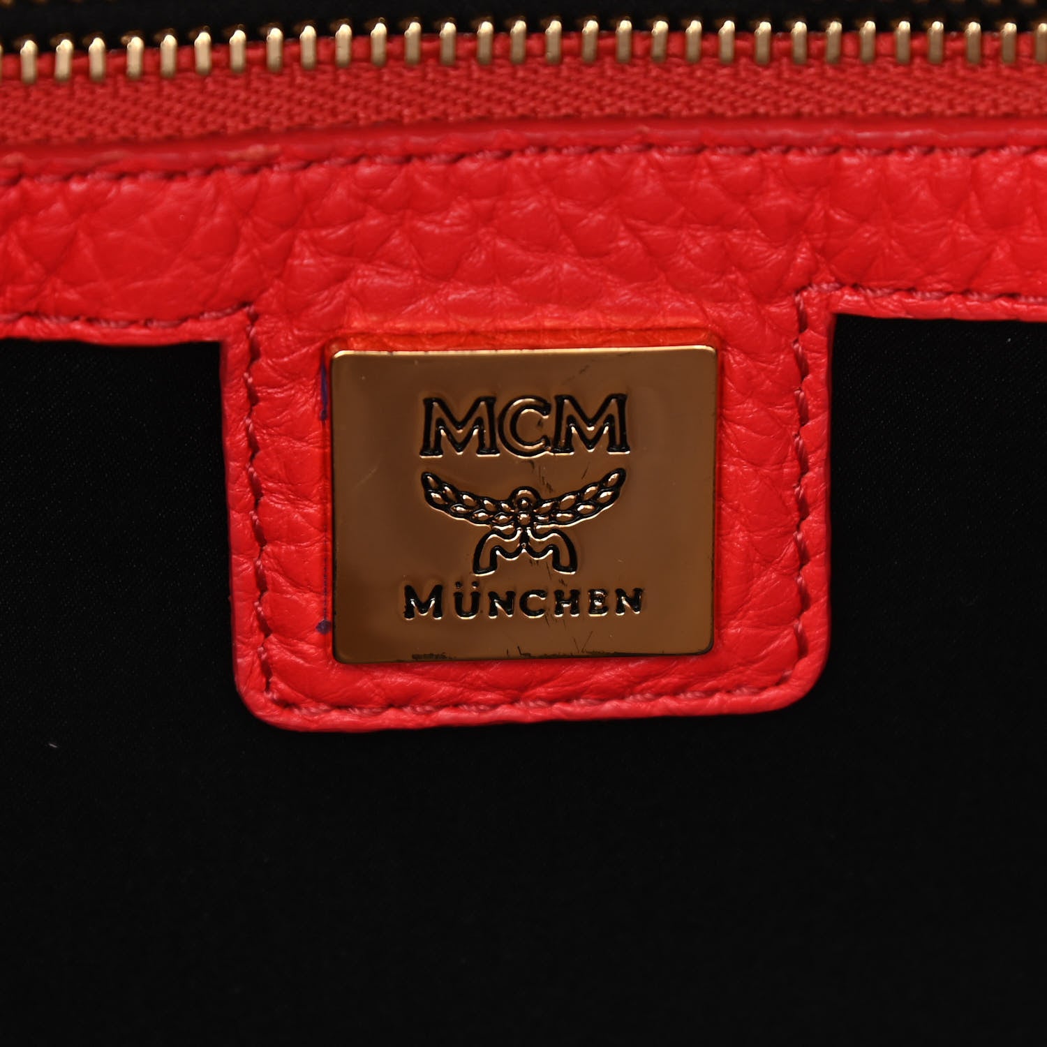 MCM Calfskin Swarovski Small Stark Diamond Backpack Red 6 of 13