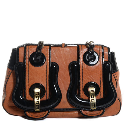 Fendi Nappa Patent B Bag Osso Black 1 of 9