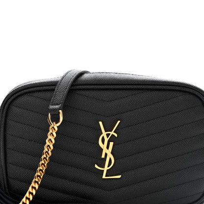 Saint Laurent Grain De Poudre Matelasse Monogram Mini Lou Camera Bag Black 8 of 11