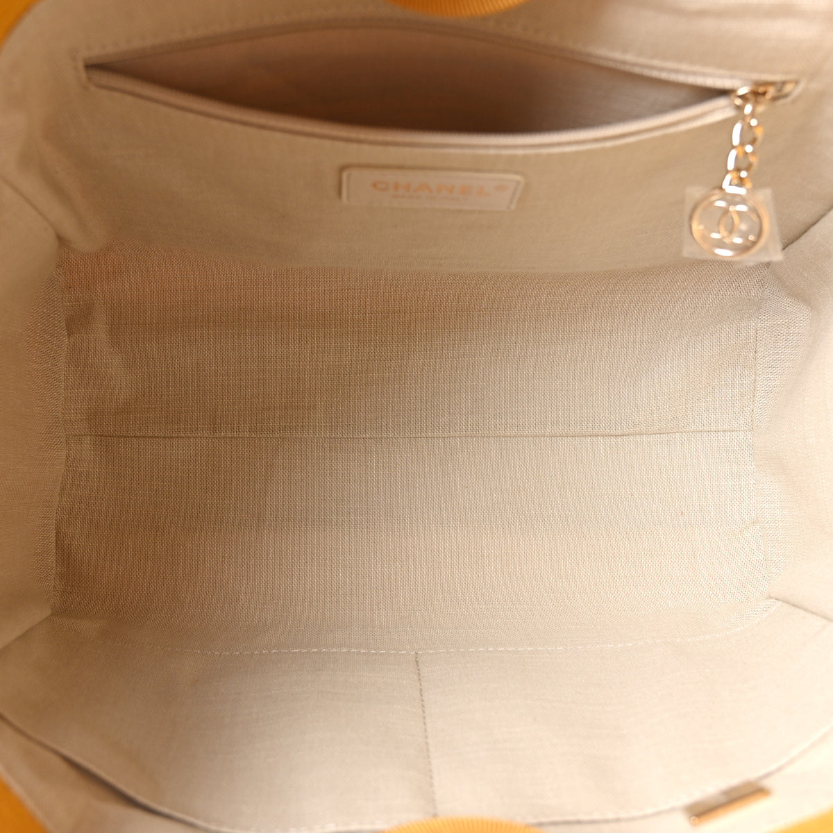 Chanel Mixed Fibers Small Deauville Tote Yellow 6 of 11