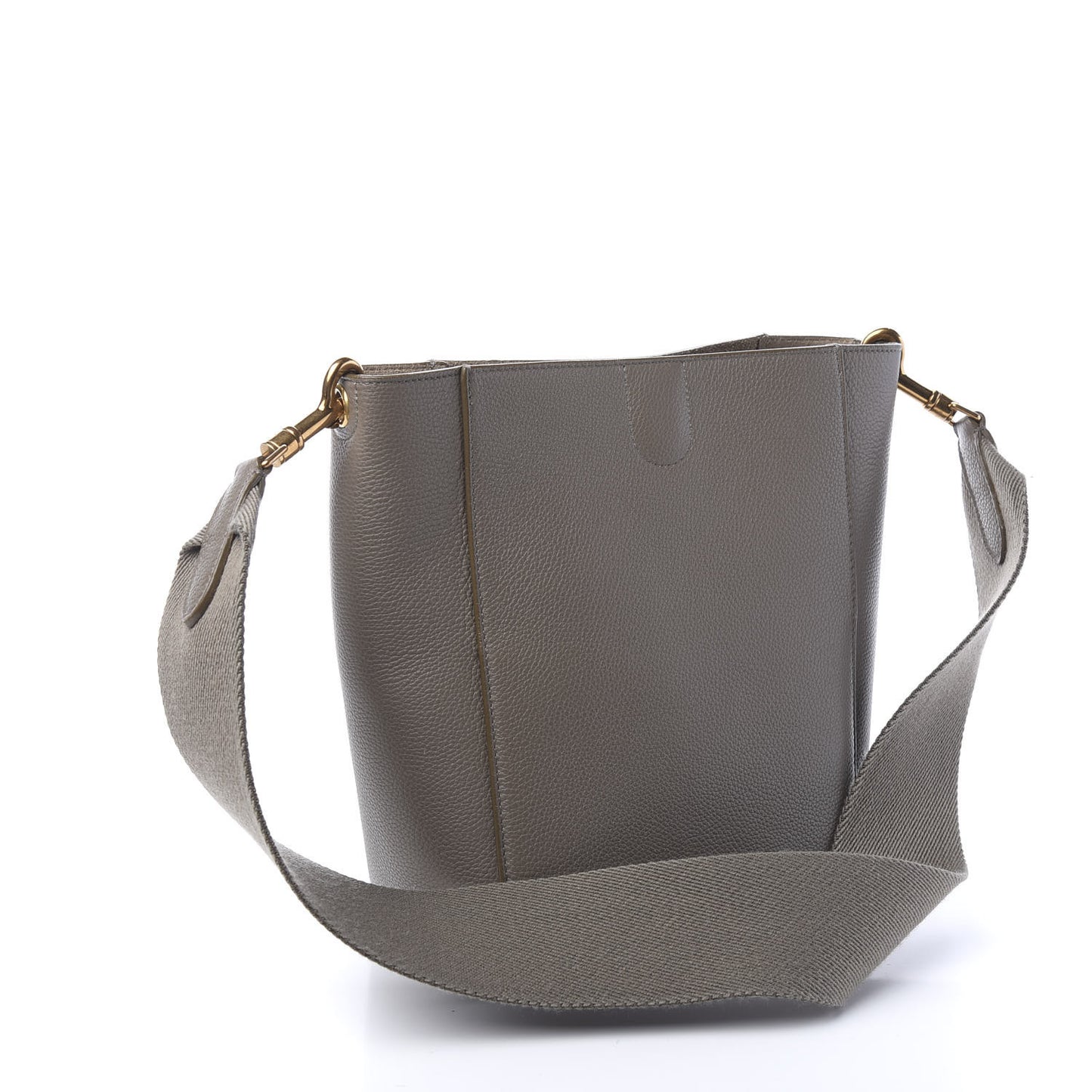 Soft Grained Calfskin Small Sangle Bucket Bag Taupe