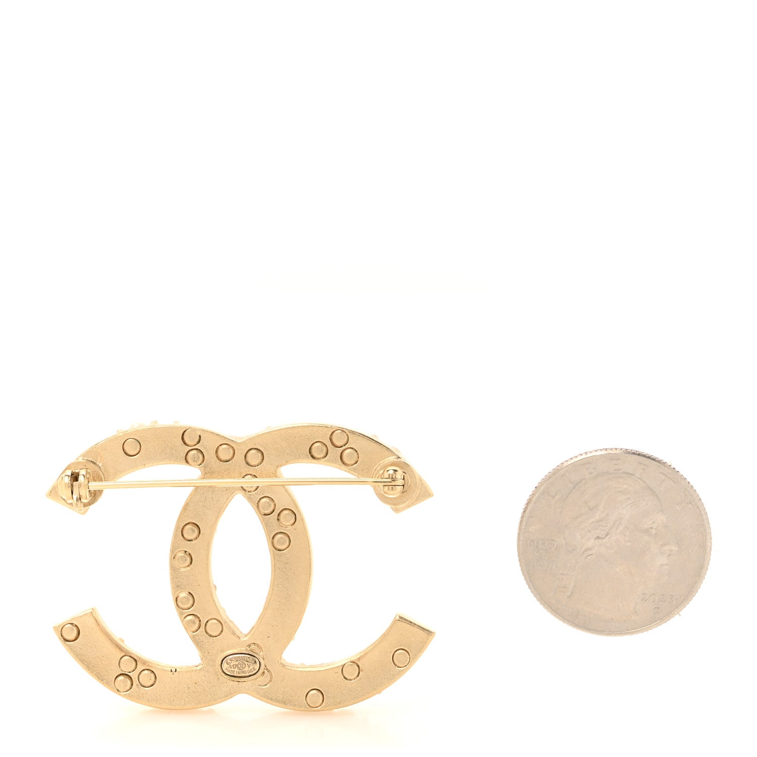 Chanel Pearl CC Brooch Gold 2 of 3