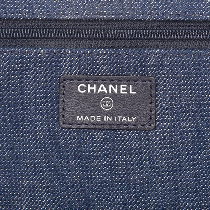 Chanel Denim Velvet Wallet On Chain WOC Blue 6 of 7