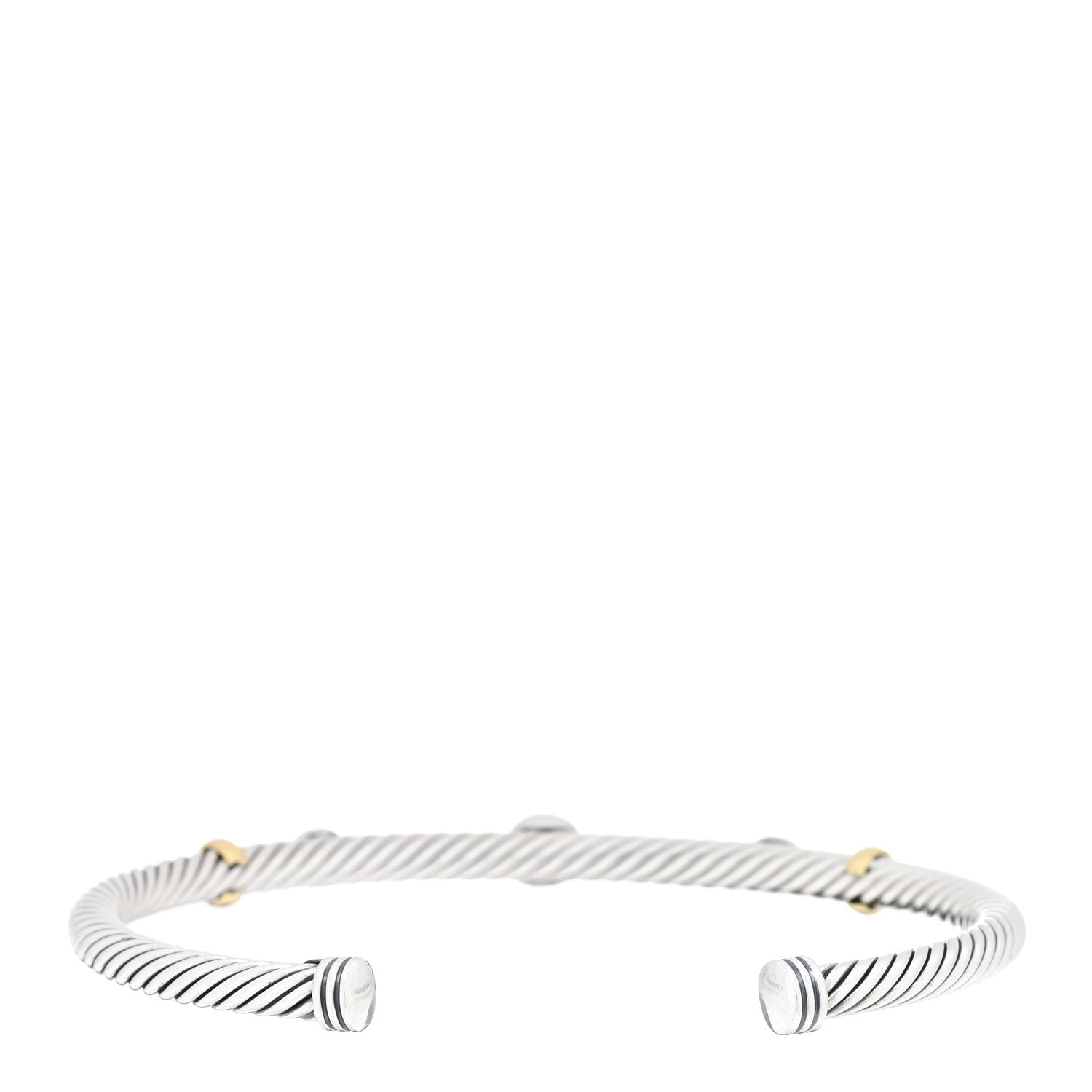 David Yurman Sterling Silver 18K Yellow Gold Amethyst Turquoise 4mm Renaissance Bracelet 2 of 3