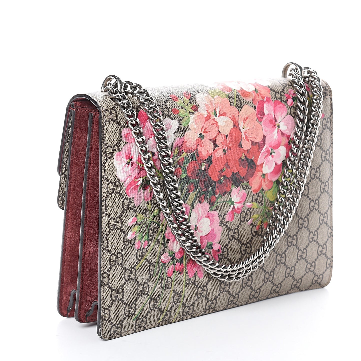 GG Supreme Monogram Blooms Medium Dionysus Shoulder Bag Beige Multicolor Dry Rose