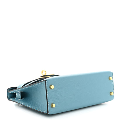 Hermes Epsom Mini Kelly Sellier 20 New Blue Jean 4 of 10
