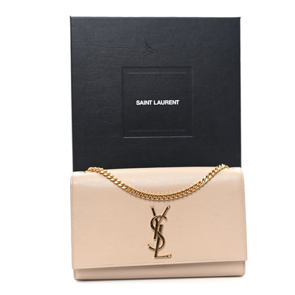 Saint Laurent Grain De Poudre Medium Monogram Kate Satchel Dark Beige 11 of 11