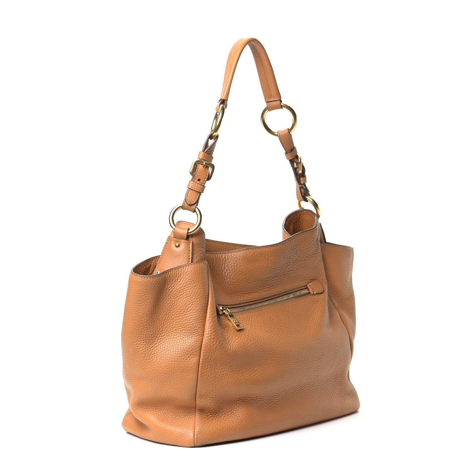 Prada Vitello Daino Side Pocket Hobo Caramel 2 of 6