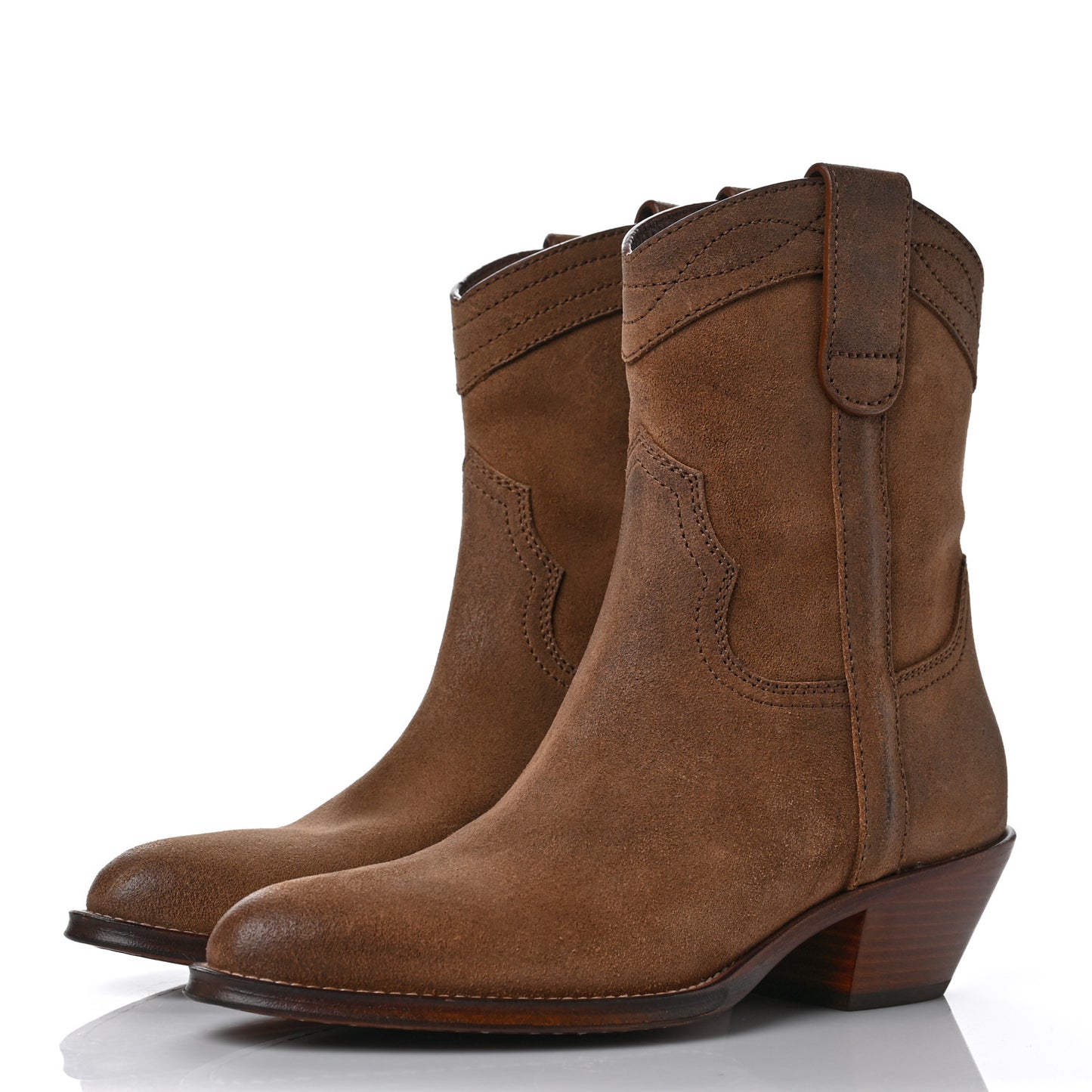 Suede Eastwood Western Boots 38 Vintage Brown