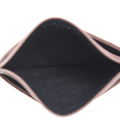 Saint Laurent Grain De Poudre Matelasse Chevron Monogram Credit Card Case Dark Beige 4 of 7