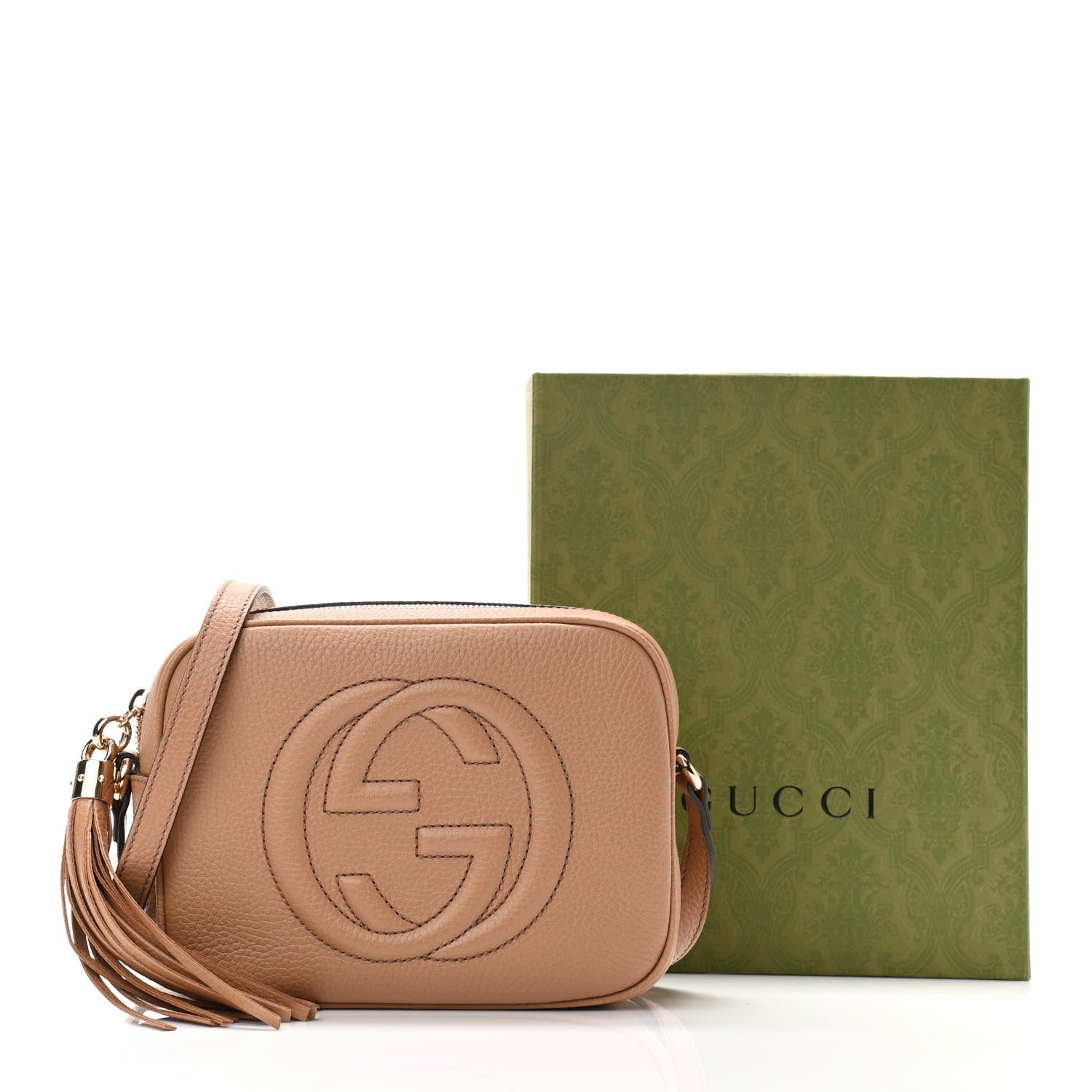 Gucci Pebbled Calfskin Small Soho Disco Bag Camelia 11 of 11