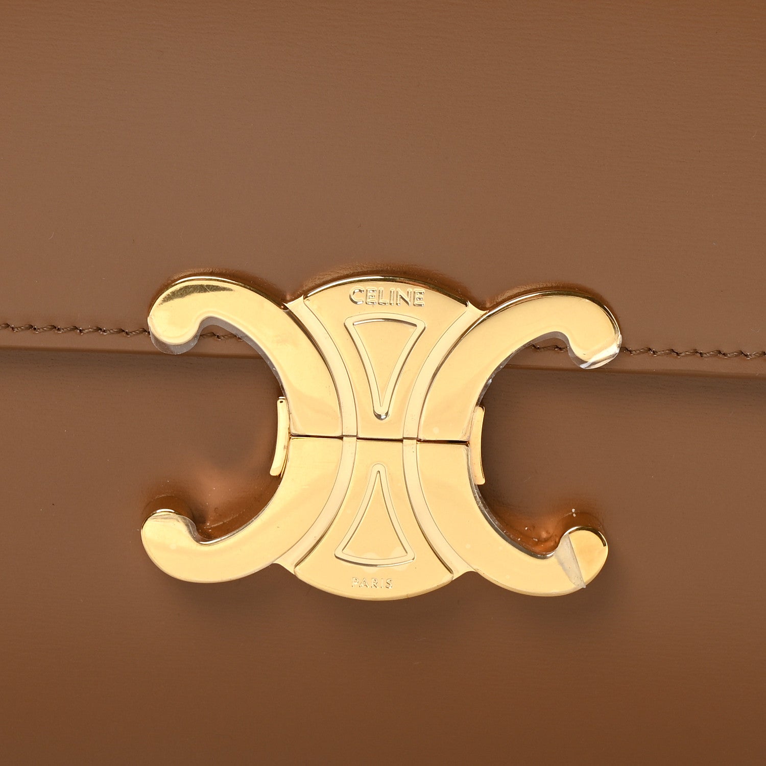 Celine Shiny Calfskin Medium Triomphe Bronze 8 of 10