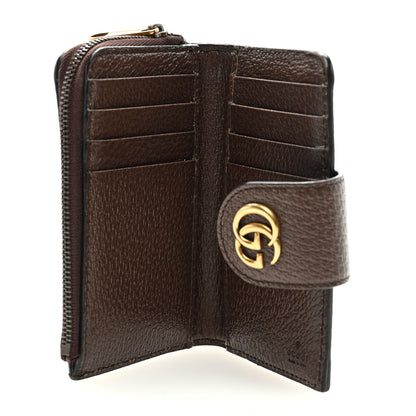 Gucci GG Supreme Monogram Textured Dollar Calfskin Web Ophidia Overlay Zip Around Card Case Wallet Beige Ebony New Acero 5 of 6