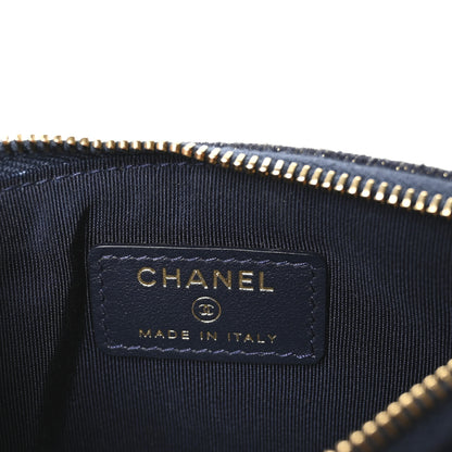 Chanel Lurex Canvas Deauville Cosmetic Pouch Navy Blue Gold 6 of 8