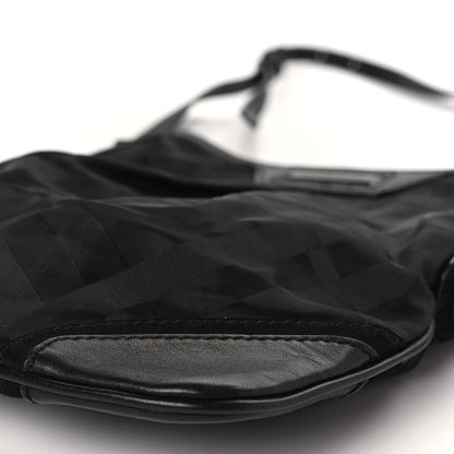 Burberry Nylon Tonal Check Crossbody Black 7 of 7