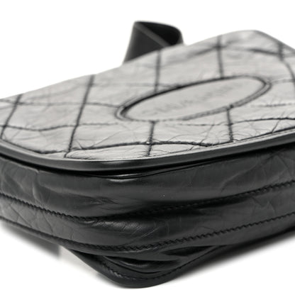 Chanel Aged Calfskin Quilted Vintage Ligne Messenger Flap Black 9 of 10