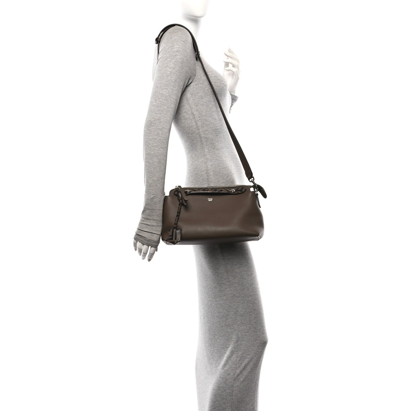 Vitello Dolce Bi-Color FF 1974 Embossed Medium By The Way Boston Bag Maya Black