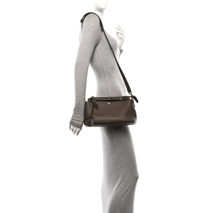 Fendi Vitello Dolce Bi-Color FF 1974 Embossed Medium By The Way Boston Bag Maya Black 2 of 11