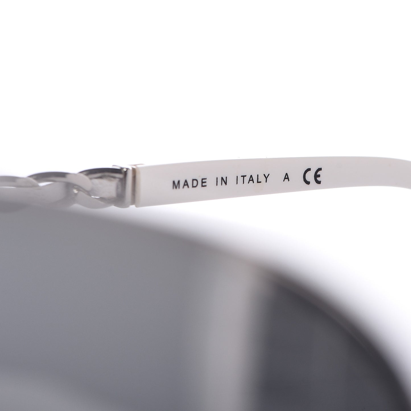 Lambskin Aviator Chain Sunglasses 4194-Q White