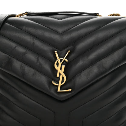 Saint Laurent Calfskin Y Quilted Monogram Medium Loulou Chain Satchel Black 7 of 12