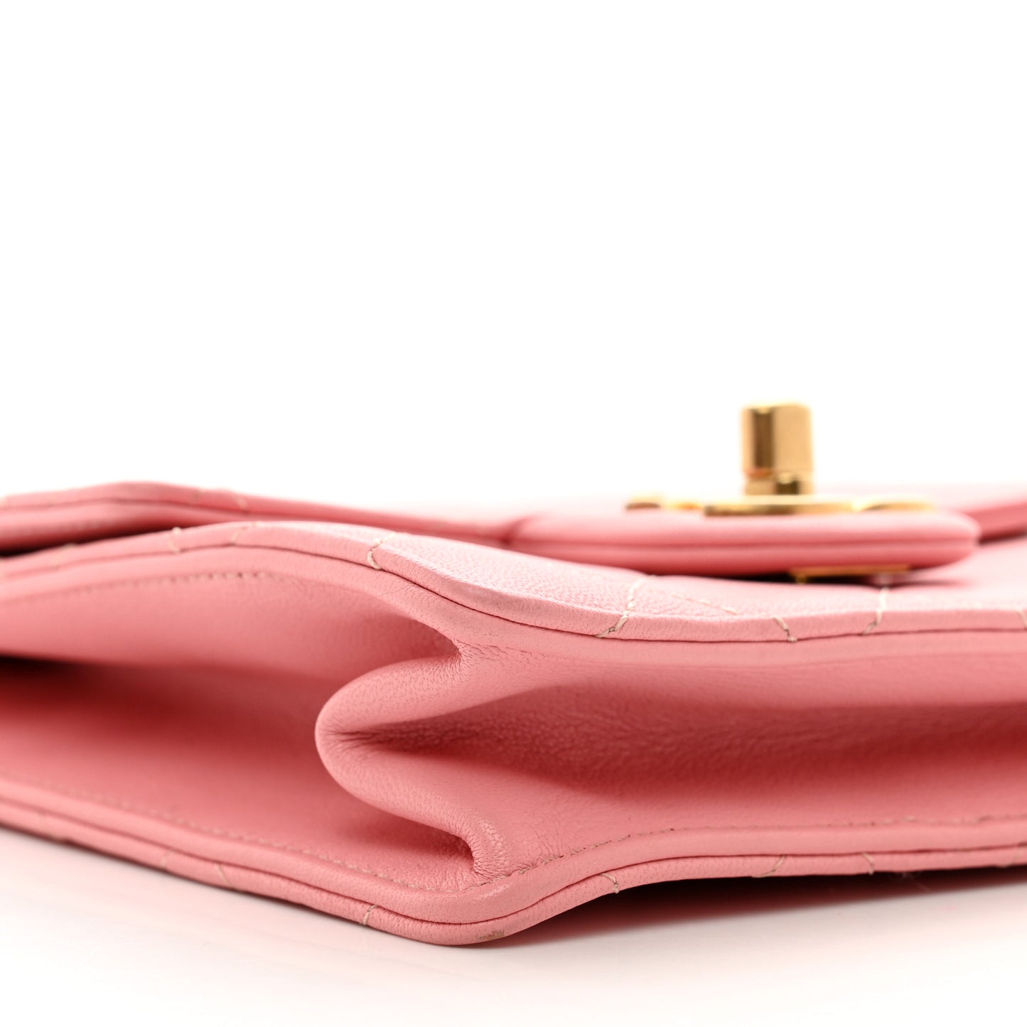 Lambskin Quilted Chic Pearls Flap Pink