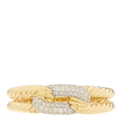 David Yurman 18K Yellow Gold Diamond Petite Loop Ring 54 7 1 of 4
