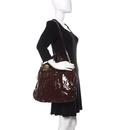 Gucci Patent Medium Hysteria Top Handle Bag Burgundy 2 of 10