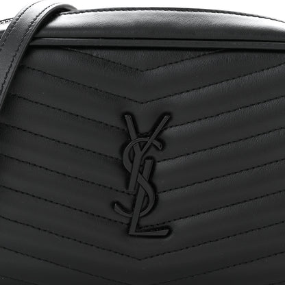 Saint Laurent Calfskin Matelasse Monochrome Monogram Mini Lou Camera Bag Black 8 of 10