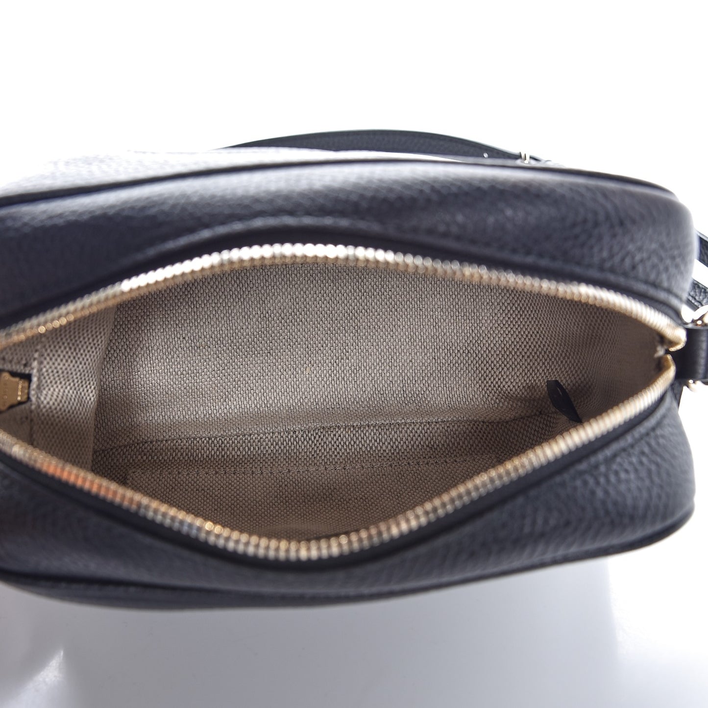 Pebbled Calfskin Small Soho Disco Bag Black