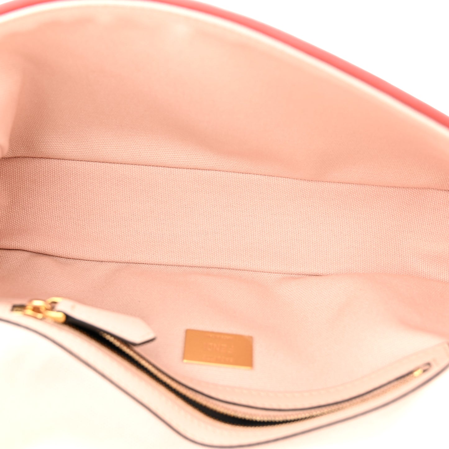 Canvas Vitello King FF Embroidered Baguette Rosa Quarzo Bloody Mary Multicolor