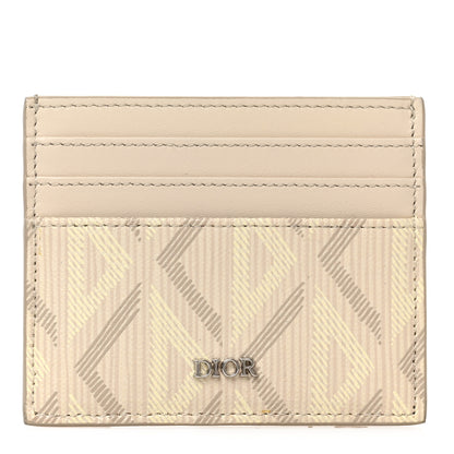 Christian Dior Calfskin CD Diamond Canvas Card Holder Natural 1 of 7