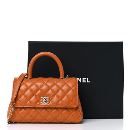 Chanel Caviar Quilted Mini Coco Handle Flap Light Brown 11 of 11