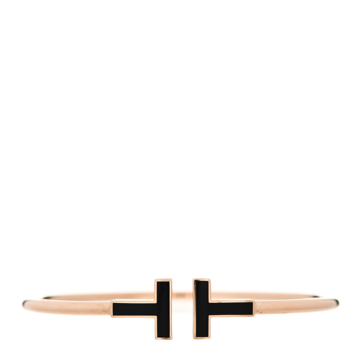 18K Rose Gold Black Onyx T Wire Bracelet