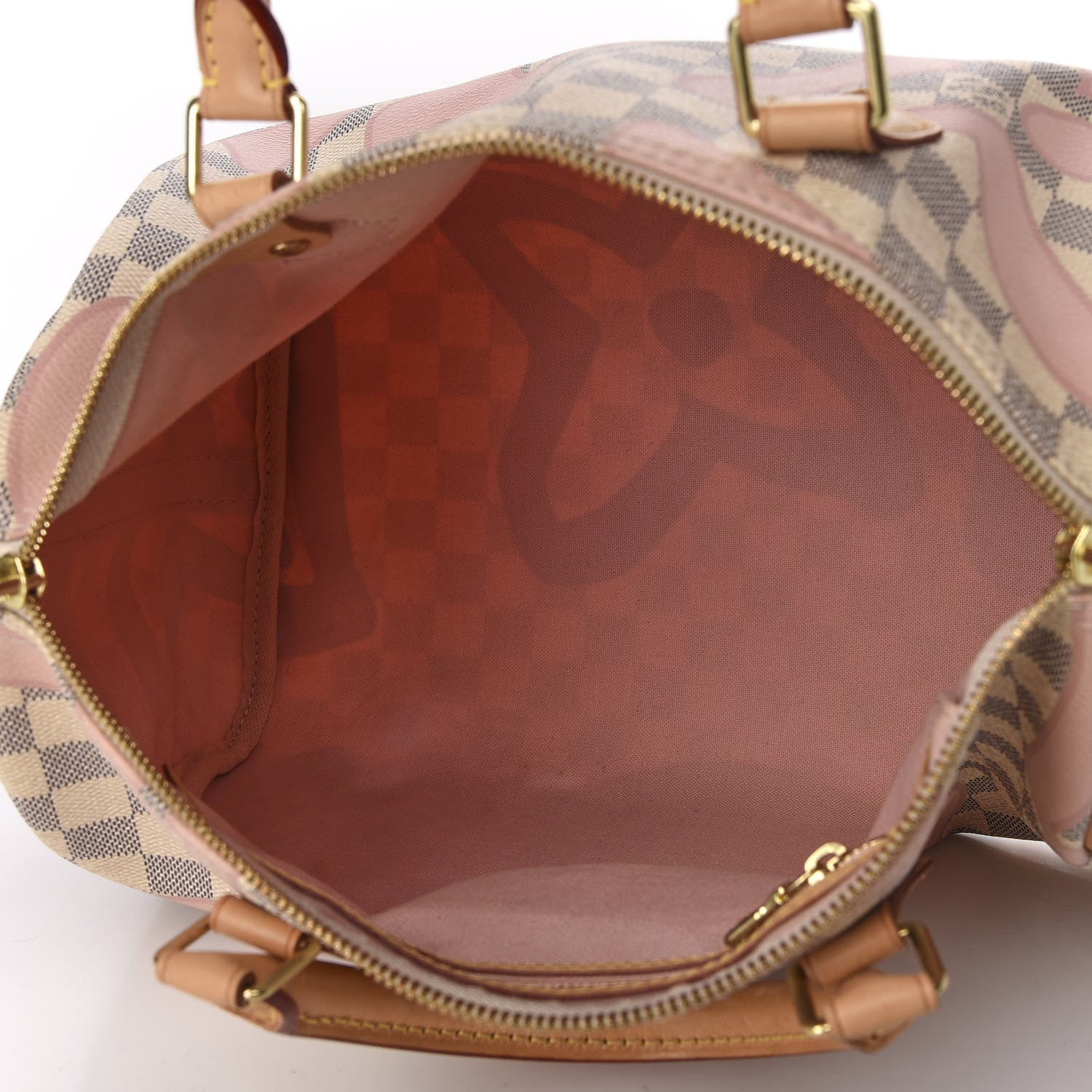 Louis Vuitton Damier Azur Tahitienne Speedy Bandouliere 30 Rose Ballerine 6 of 10