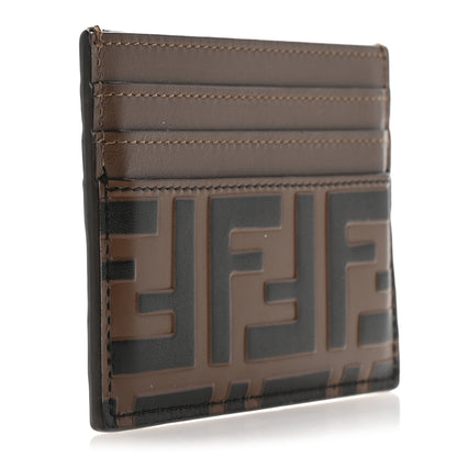 Fendi Vitello Cruise Bi-Color FF 1974 Embossed Card Holder Maya Black 3 of 9