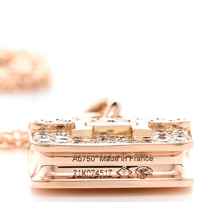 Hermes 18K Rose Gold Diamond Constance Amulettes Pendant Necklace 5 of 5