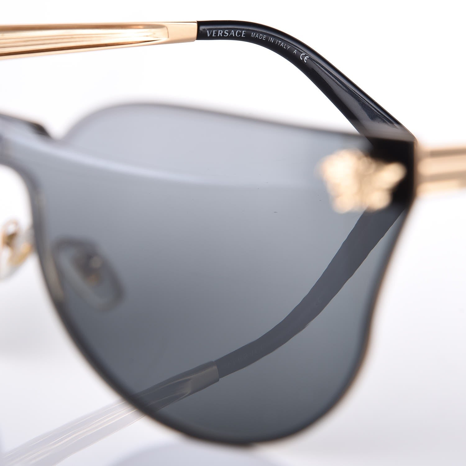 Versace Medusa Cat Eye JJ Sunglasses 2120 Black Gold 6 of 7