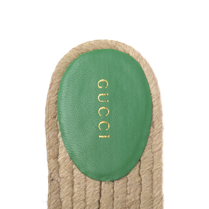 Gucci Nappa Matelasse GG Marmont Espadrille Slide Sandals 35 New Shamarock 7 of 11