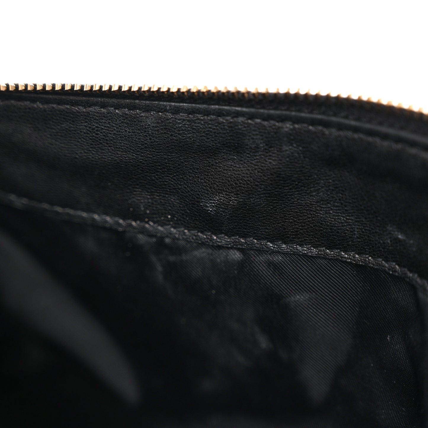 Lambskin Quilted Gaby Cosmetic Pouch Black
