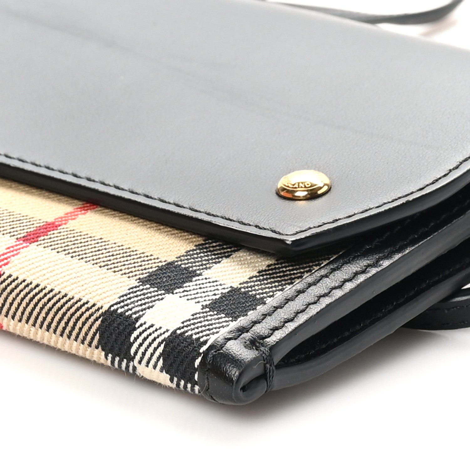 Burberry Calfskin Vintage Check Phone Pocket Crossbody Archive Beige Black 9 of 10