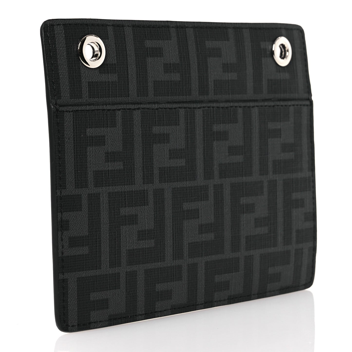 Glazed Fabric Vitello Liberty FF 1974 Logo Pocket Peekaboo Black