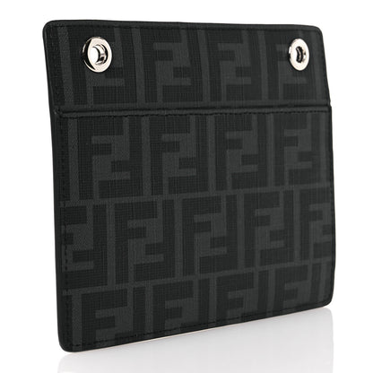 Fendi Glazed Fabric Vitello Liberty FF 1974 Logo Pocket Peekaboo Black 3 of 6