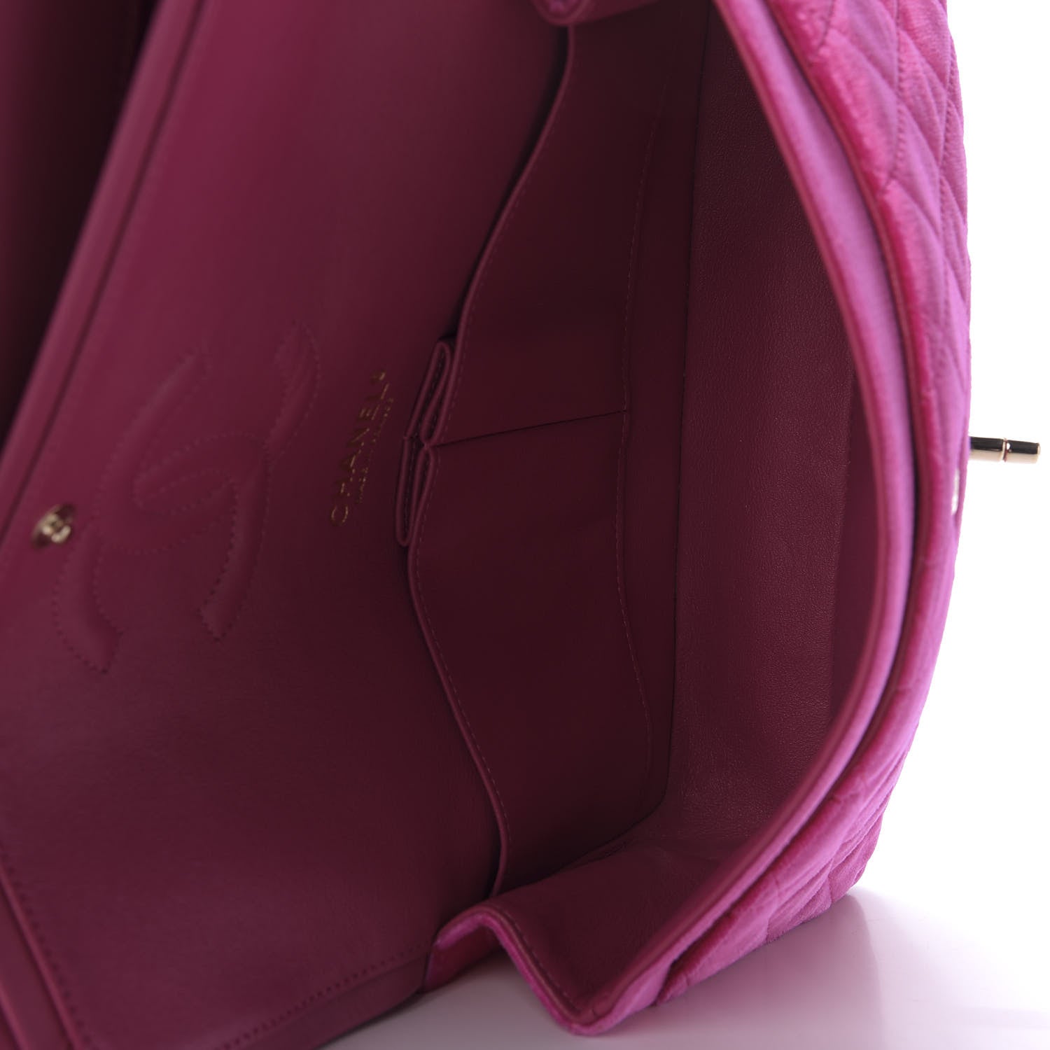 Chanel Velvet Quilted Medium Double Flap Pink 5 of 9