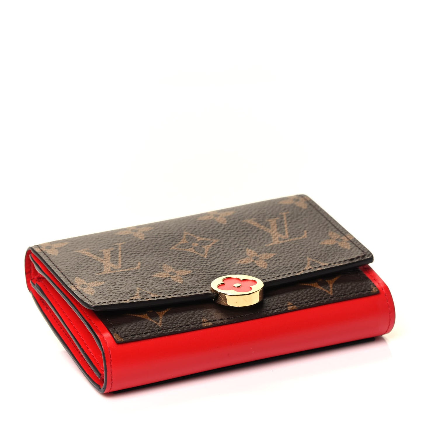 Monogram Flore Compact Wallet Coquelicot