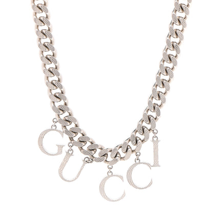 Gucci Metal Script Choker Necklace Silver 1 of 7