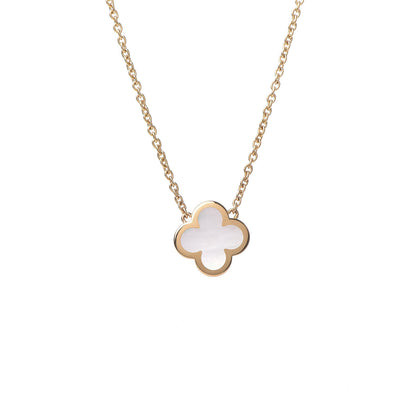 Van Cleef & Arpels 18K Yellow Gold Mother of Pearl Pure Alhambra Pendant Necklace 4 of 8