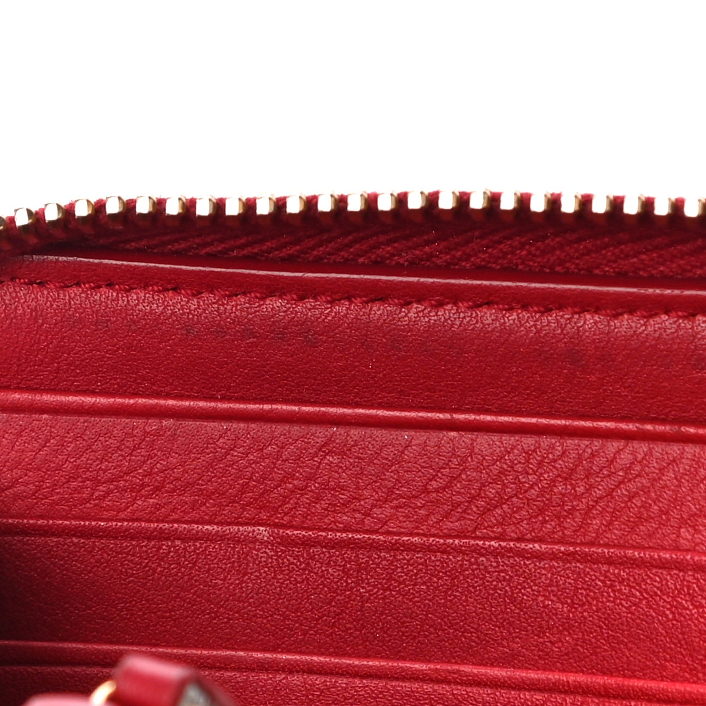 Calfskin Classic Y Ligne Zip Around Wallet Red