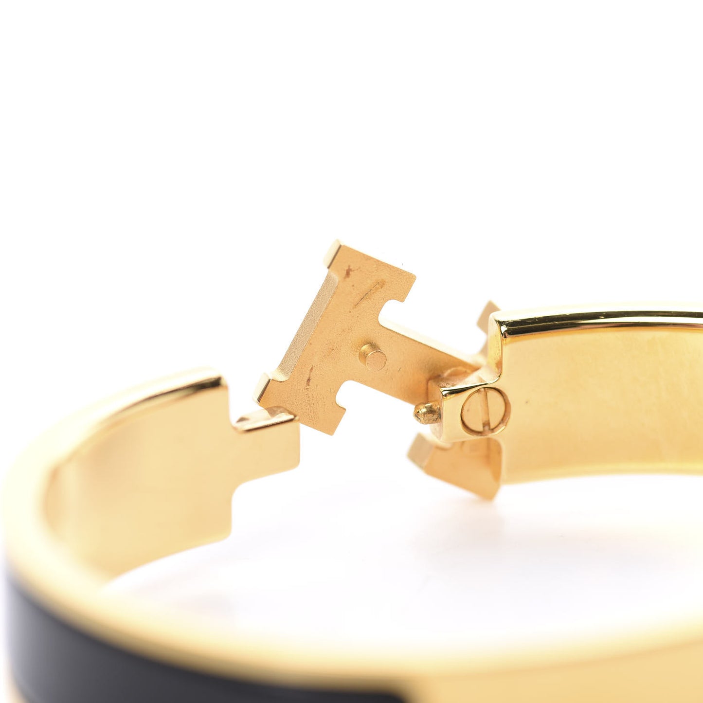 Enamel Narrow Clic Clac H Bracelet PM Black